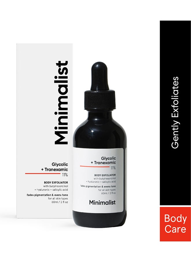 MINIMALIST - 11% Glycolic acid & Tranexamic acid, AHA BHA Body Exfoliator | Gently Exfoliates Body | Brightens & Smoothens Skin - Image 1