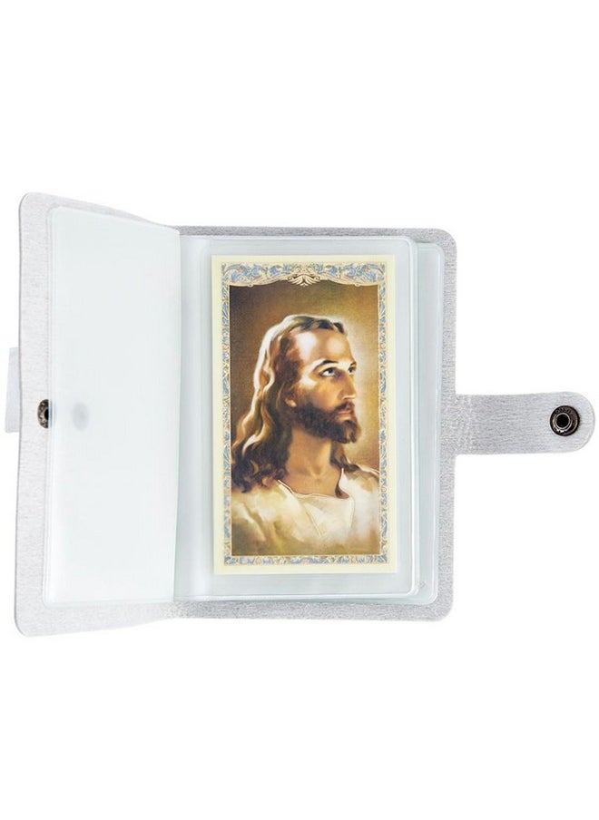 Gray Faux Leather Holy Card Holder Religious Prayer Organizer 20 Plastic Sleeves Holds 40 Cards 5.25 By 3.5 Inches - pzsku/ZF0D784C885EA4773C1FFZ/45/_/1721910461/8050f4fb-0d3c-4e1d-8616-c711c4ab3686