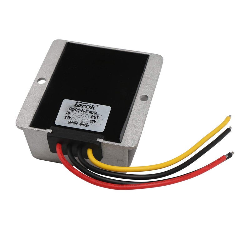 DROK محول جهد من نوع باك غير معزول DROK 090066 20A/240W مقاوم للماء DC-DC 17-35V 24V إلى 12V - Image 3