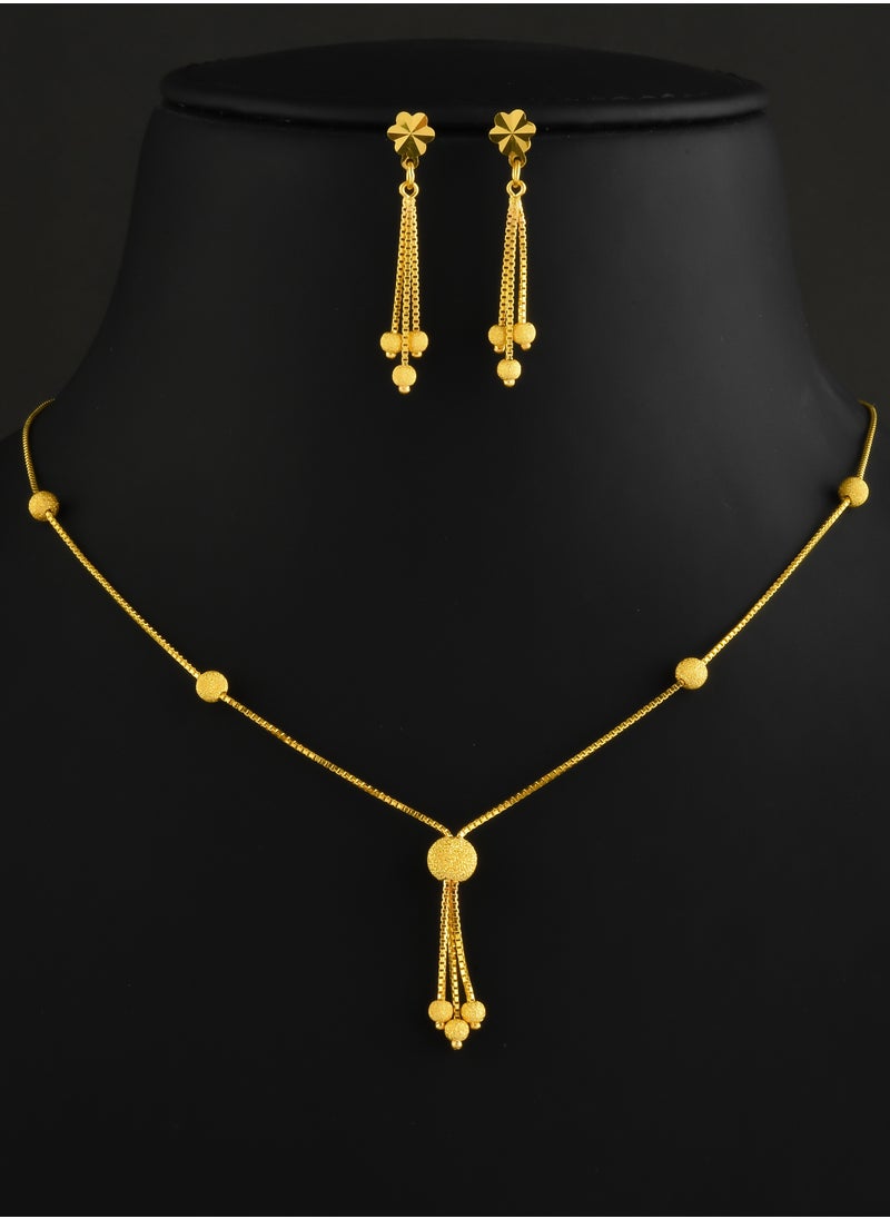 BAFLEH JEWELLERY Celebrate Radiant Femininity with the Artistry of Bafleh’s Lightweight 22kt Gold Necklace Set 