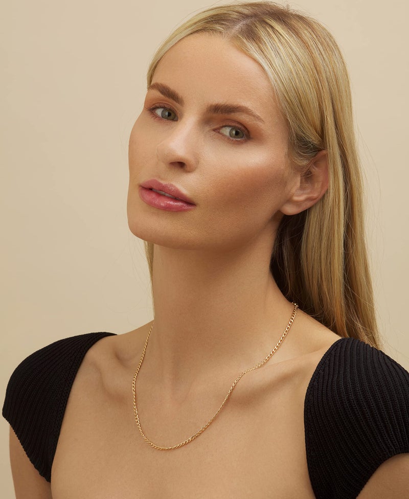 Barzel 18K Gold Plated Curb/Cuban Link Chain Necklace 3MM For Women or Men - Made In Brazil (20 Inches, 3MM Gold) - Image 2