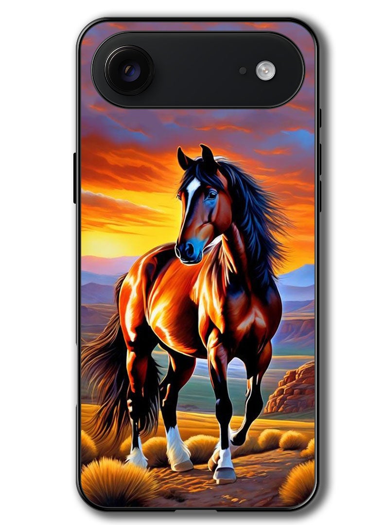 Theodor Case Compatible with Apple iPhone 17 Air 6.5 Inch Protection Shockproof Bumper Cover Horse Painting - Image 1