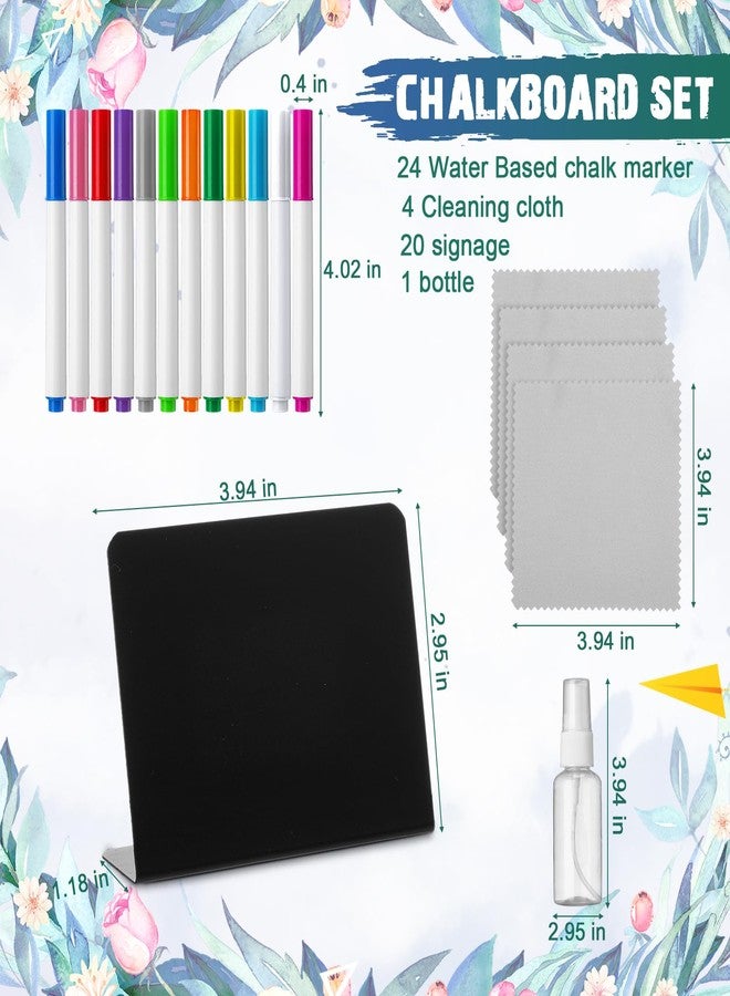 Skyygemm 64 Pcs 3.94 x 2.95 Inch Chalkboard Signs for Food Table Signs Food Labels for Party Food Signs Food Tags for Party with 26 Water Based Chalk 4 Cleaning Cloth 2 Bottle for Buffet Weddings - Image 2