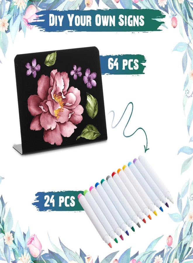 Skyygemm 64 Pcs 3.94 x 2.95 Inch Chalkboard Signs for Food Table Signs Food Labels for Party Food Signs Food Tags for Party with 26 Water Based Chalk 4 Cleaning Cloth 2 Bottle for Buffet Weddings - Image 3