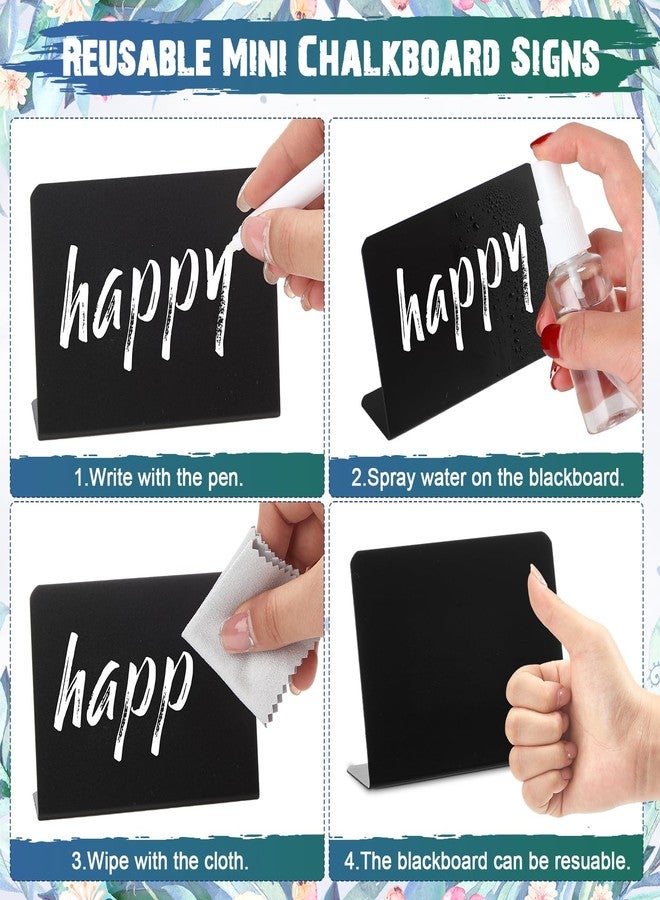 Skyygemm 64 Pcs 3.94 x 2.95 Inch Chalkboard Signs for Food Table Signs Food Labels for Party Food Signs Food Tags for Party with 26 Water Based Chalk 4 Cleaning Cloth 2 Bottle for Buffet Weddings - Image 4