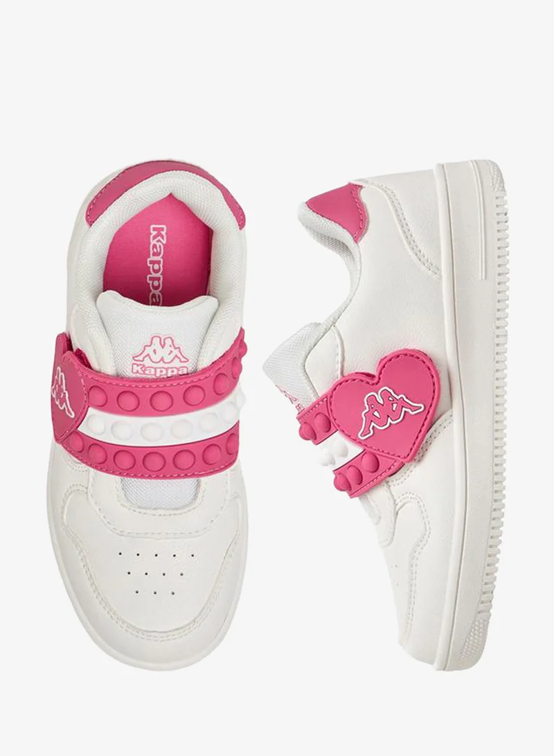 Kappa Girls Logo Print Hook & Loop Ankle Sneakers