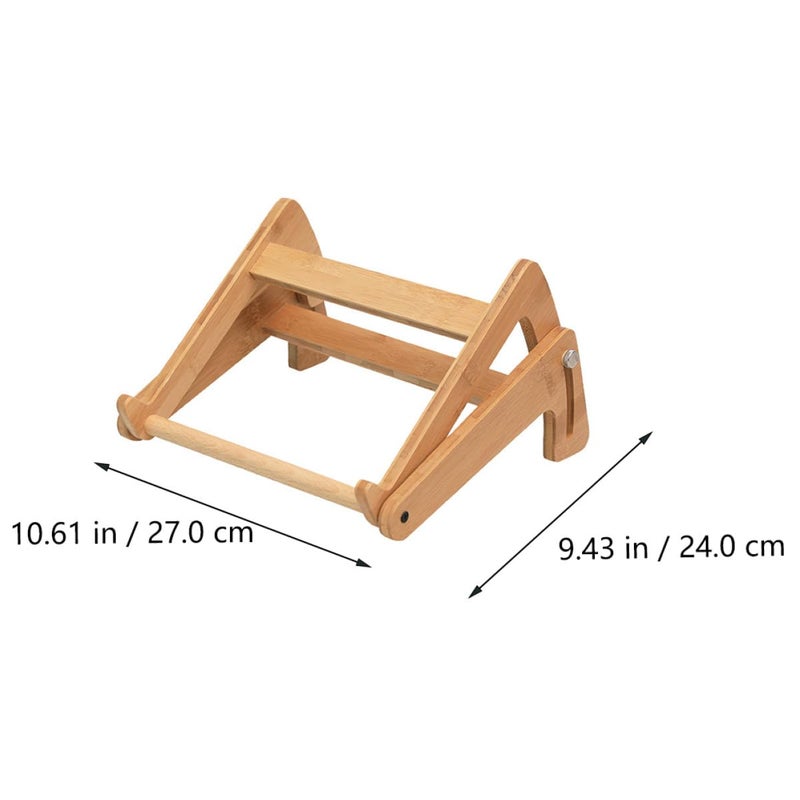 Adjustable Height Wooden Laptop Stand Computer Desk Riser Holder for Notebook - Image 3