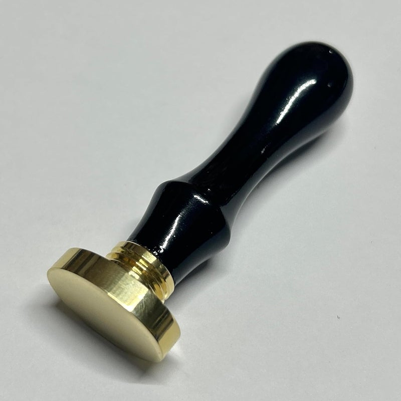 M&Co Oval Blank Wax Sealing Stamp Handle Multi-Purpose Wax Stampter White&Brass Sealing Wax Stamps for Craft Supplies (29MM) (Black) - Image 1