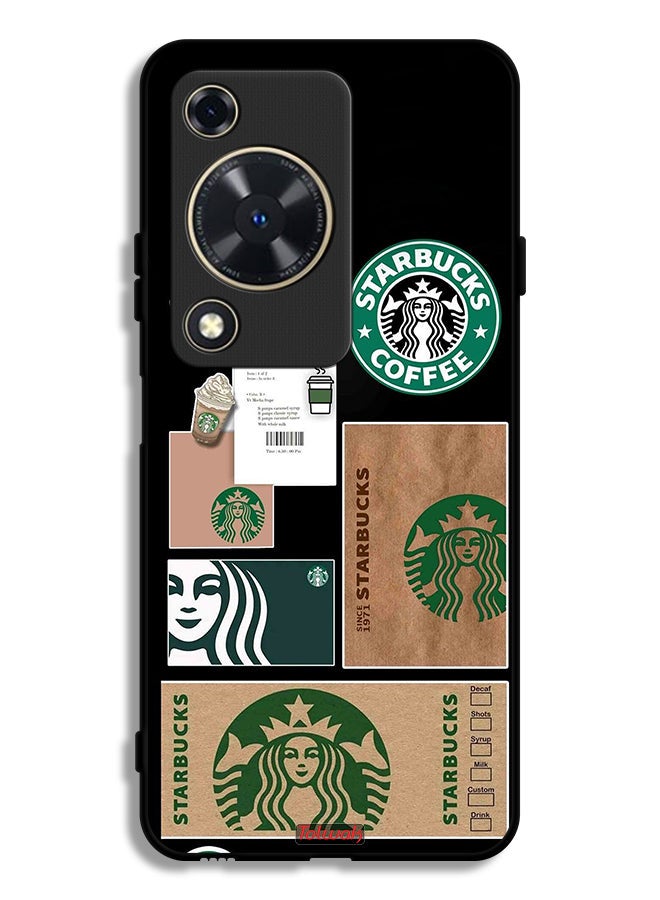 Tolwak Huawei Nova Y72S Protective Case Cover Starbucks Sticker