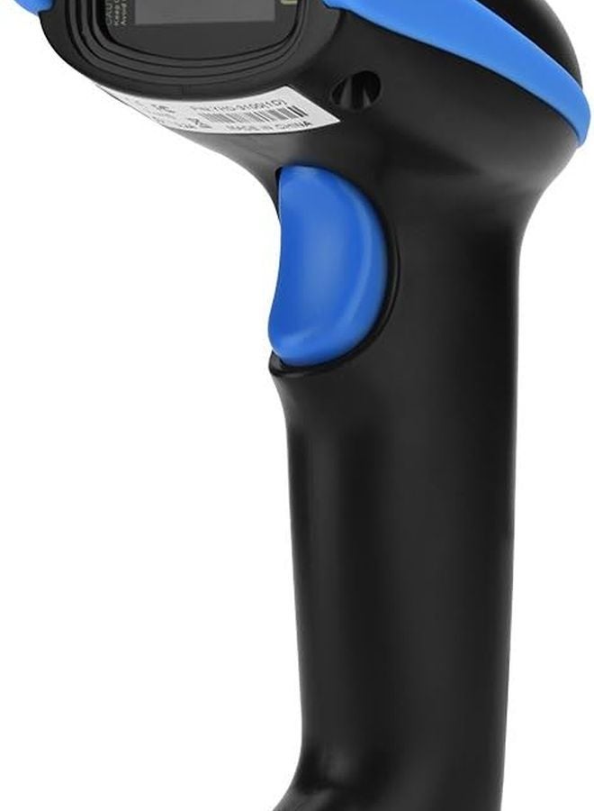 Blue Wireless Barcode Scanner USB Wired 2 4GHz for Library Store Supermarket Warehouse - Image 1