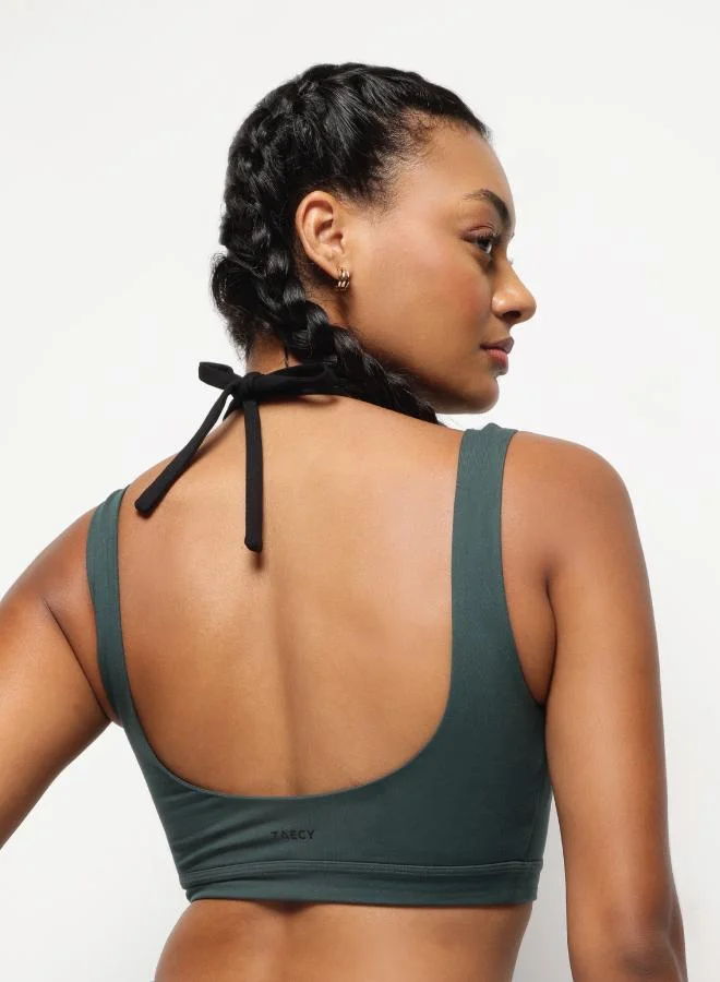 زيسي Knotted Sports Bra – Jungle Green