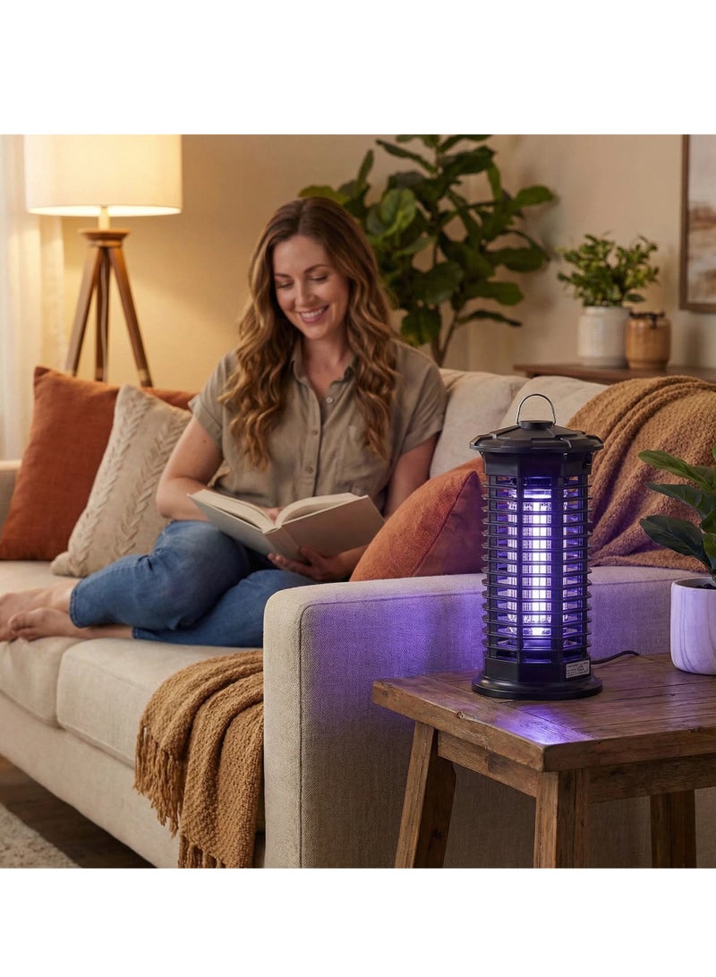 الأزرق جي دبليو قاتل الحشرات الطائرة بالصدمة الكهربائية، جهاز قتل البعوض للاستخدام المنزلي الداخلي والخارجي والحدائق، مصيدة بعوض عالية الطاقة بضوء الأشعة فوق البنفسجية، جهاز جذب البعوض بتقنية التحفيز الضوئي. - Image 5