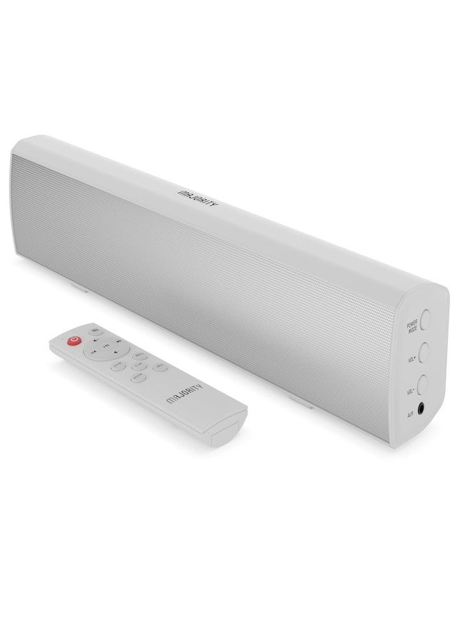 Majority 15 Inch White Soundbar for TV, Bluetooth Sound Bar 50 Watts, Home Audio Speaker, Small PC Soundbar Speaker | AUX, RCA, Optical, USB | Gaming, Music, Movies | Bowfell - Image 1
