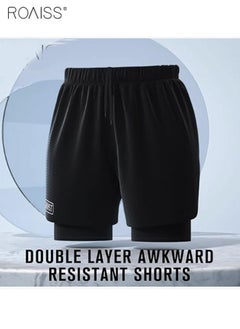roaiss 2-Piece Men's Swimsuit Set Fashion Loose Fitting Quick Drying Sun Protection Swimsuit Set With Double Layer Swimming Shorts  - Image 4