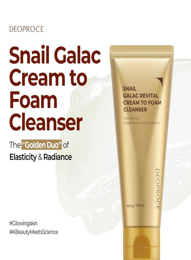 Deoproce Snail Galac Revital Cream to Foam Cleanser – Korean Skin Care for Hydrated and Radiant Skin 100g - Image 3