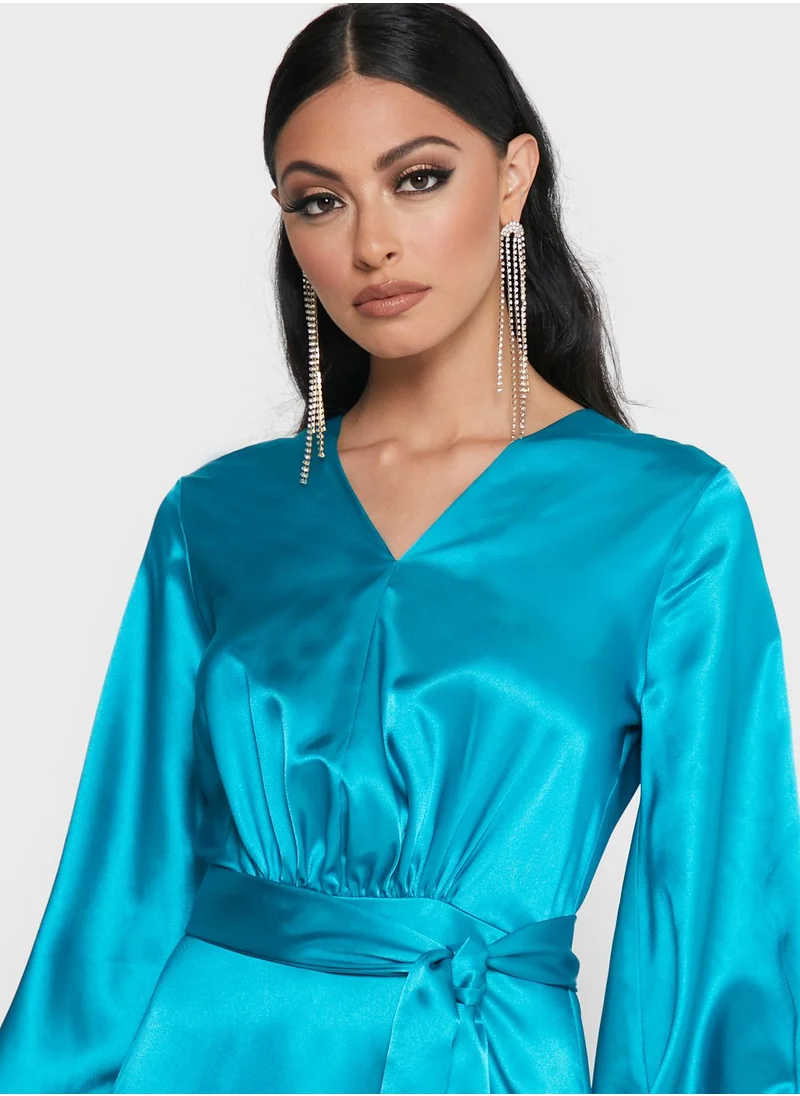 Shahad x Khizana Smock Detail Belted Dress