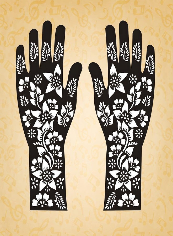 Ivana's Full Hand Elegant Floral Pattern Bridal Mehndi Stencil Sticker for Bride’s Special Day Functions Easy to Use with Instant Beautiful Design | DES-1108 - Image 2