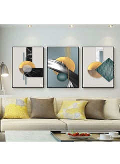 FASHION HOME 3PCS Wall Art Bright Style Minimalist Decor Modern Abstract Canvas Prints Poster Picture Framed Paintings Decorations  - Image 3