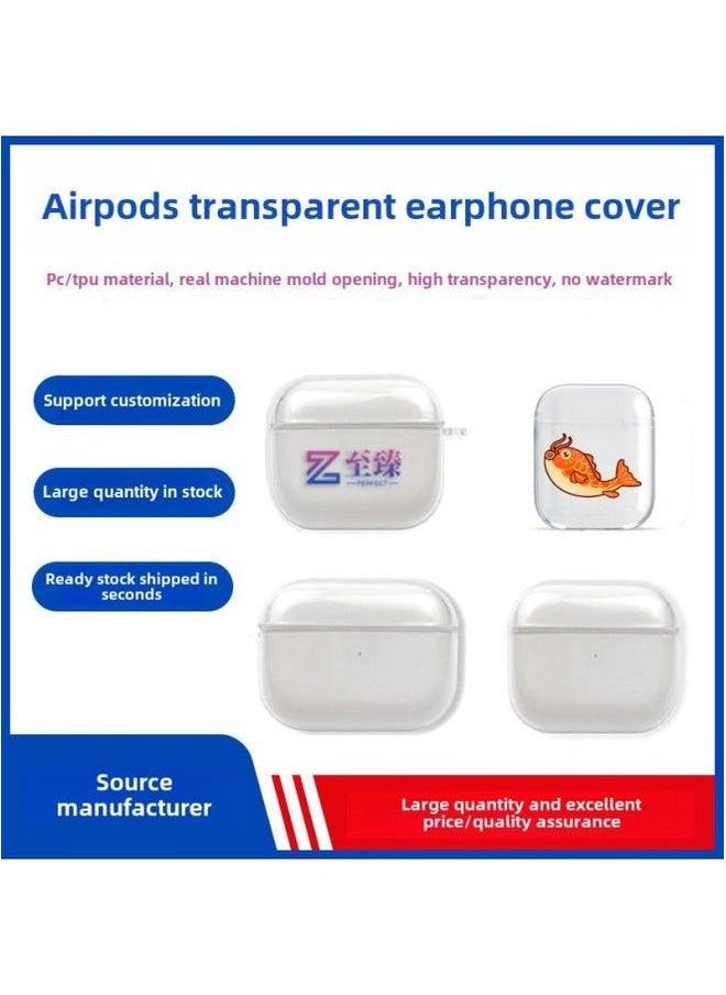 Generic - Tpu Transparent Earphone Set Material For Apple Bluetooth Headset Pro2 Generation Airpods Protective Cover-Color:PC Hard Shell + Bag-Applicable Model:Airpods (pro2--with Ear Hooks) Fifth - Image 1