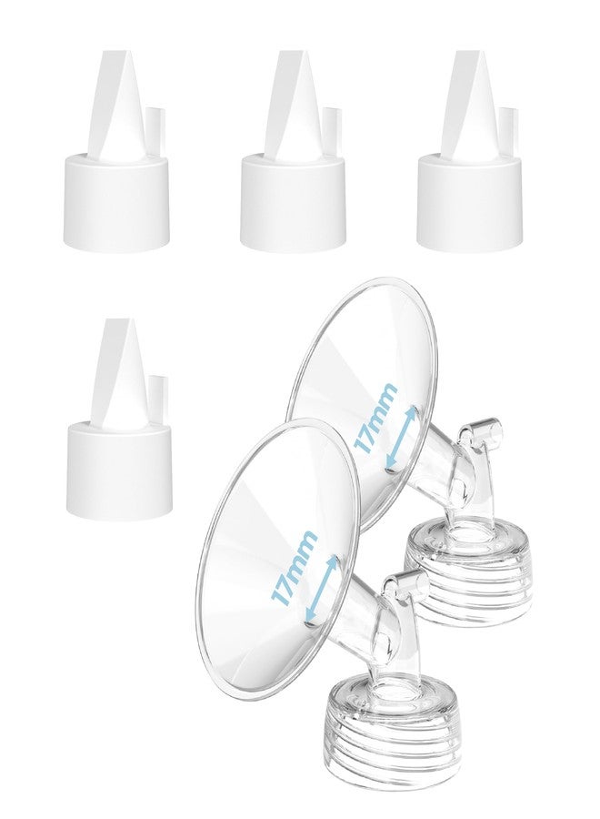 CubCare Flange Inserts for Spectra, Spectra Replacement Pump Parts for S1/S2/9 Plus, Not Original Accessories, Breast Pump Parts Include 2-Pack17MM Flanges and 4-Pack Duckbill Valves - Image 1