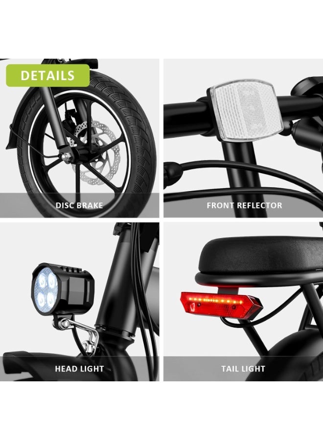 Windhorse W2B Folding Electric Bike 350W Motor, 36V 8Ah Battery, 40 KM/H Speed, 35 KM Range, Dual Disc Brakes, Carbon Alloy Frame, 16” Tires, Portable Dual Seat E-Bike - Image 3