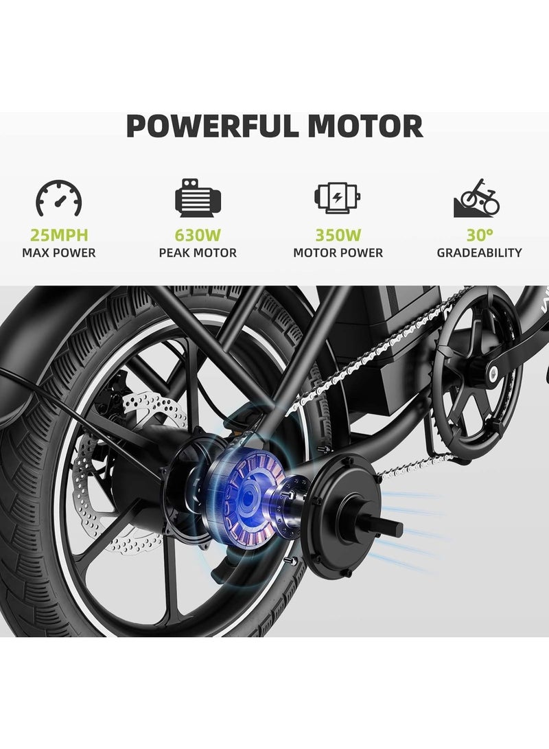 Windhorse W2B Folding Electric Bike 350W Motor, 36V 8Ah Battery, 40 KM/H Speed, 35 KM Range, Dual Disc Brakes, Carbon Alloy Frame, 16” Tires, Portable Dual Seat E-Bike - Image 5