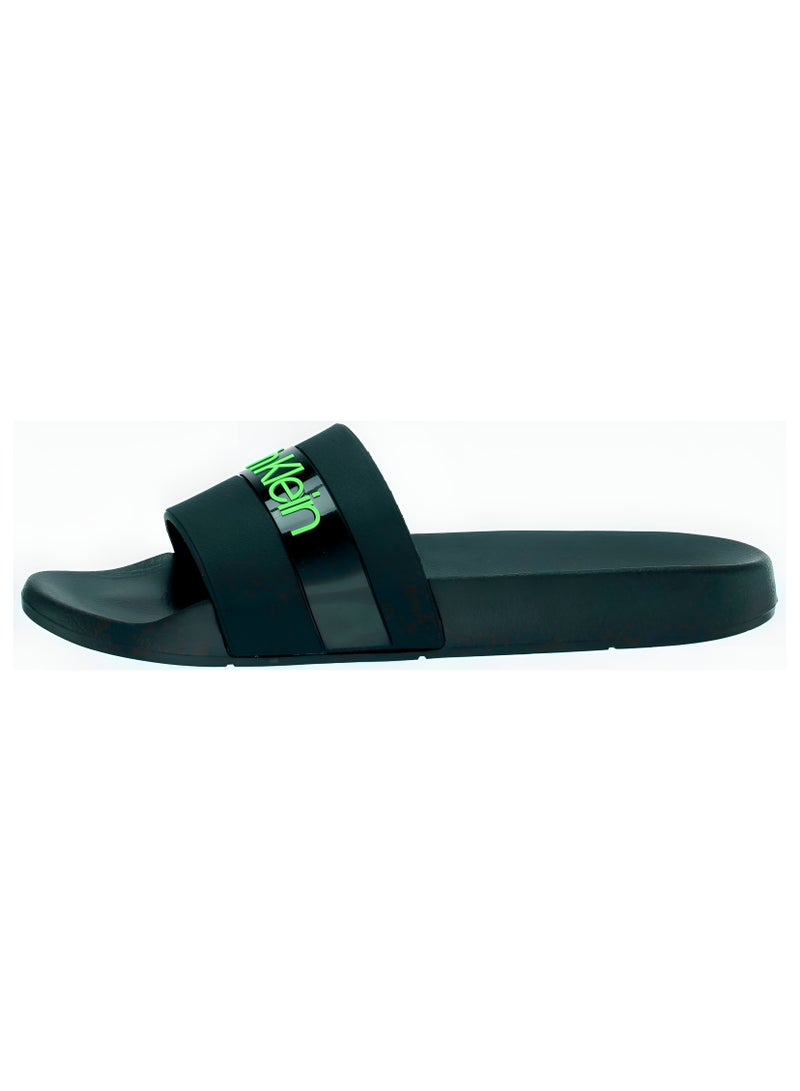 Calvin Klein Men's Bold Green Logo Slides 40 EU - Standard Size