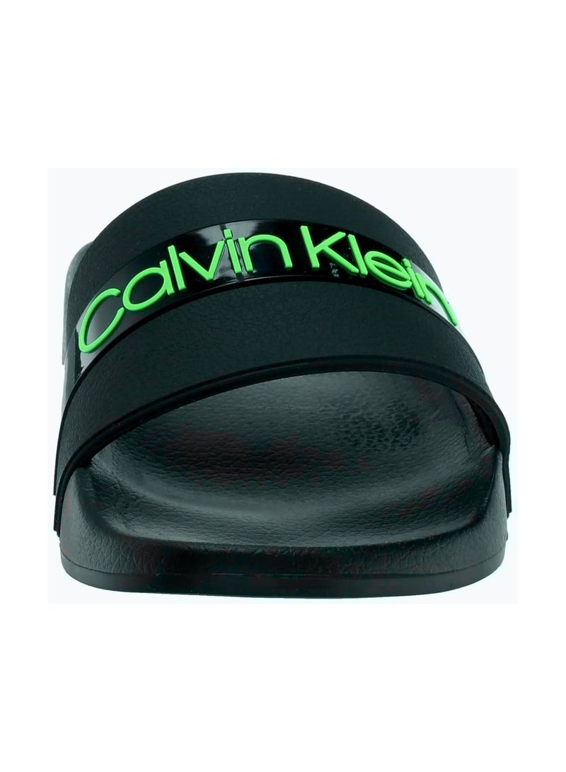 Calvin Klein Men's Bold Green Logo Slides 40 EU - Standard Size