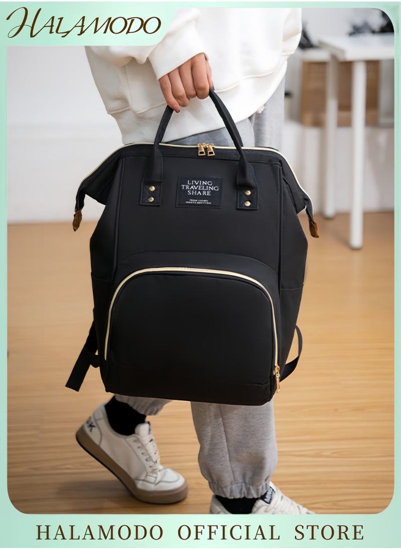 HALAMODO Multi-Function Waterproof Baby Diaper Bag Mom’s Travel Backpack Large Capacity Baby Care Bag Fashionable Durable Shoulder Strap and Handheld Design  - Image 1
