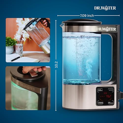 DR.WATER HydroPitcher | 68 Oz Hydrogen Water Pitcher - BPA Free Rich Hydrogen Water Generator - Electrolysis Jug with SPE/PEM Technology Hydrogen Water Machine | Chlorine Free Large Hydrogen Water Bottle - Image 2