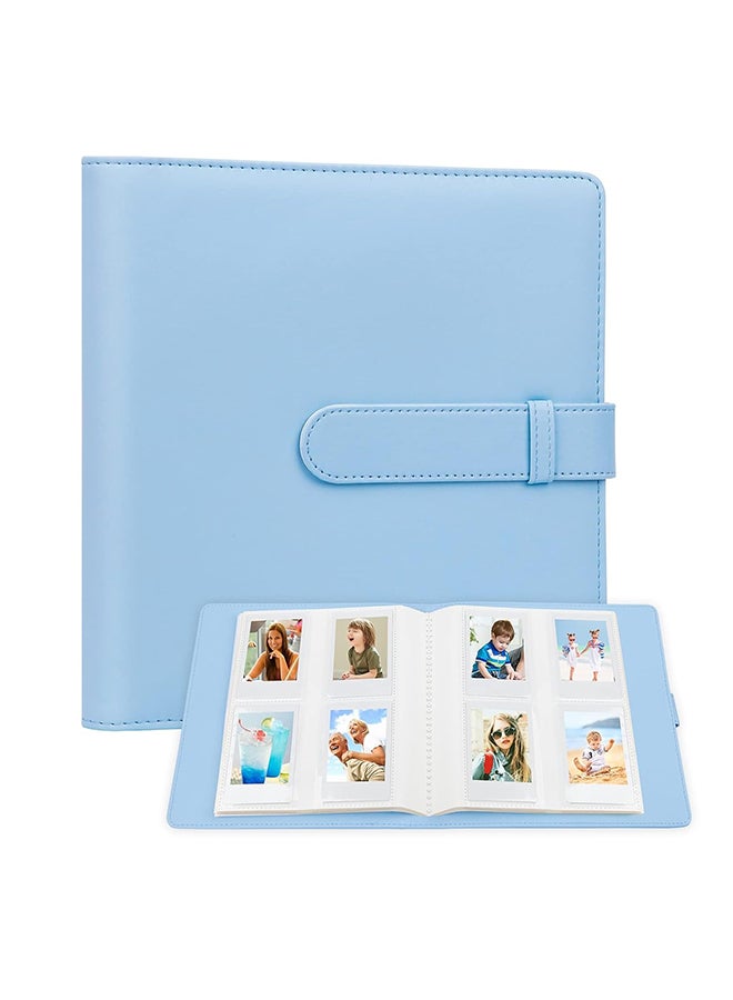O Ozone 256 Pockets Photo Album for Fujifilm Instax Mini Camera, Leather Cover Photo Album for Instax Mini 12 11 9 40 90 8 7 Evo LiPlay Instant Camera - Blue  - Image 1