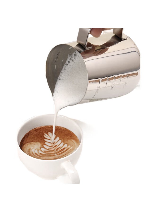 Cliton Coffee Latte Art Cup, Pointed Spout Latte Art Pitcher, Thickened 304 Stainless Steel Milk Frother Cup, With Scale, 350Ml Latte Art Cup - Image 3