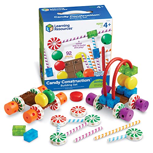 Learning Resources Candy Construction Building Set - 92 Pieces, Ages 4+, Fine Motor Skills Toy, Toddler Preschool, STEM, Gifts for Boys - Image 1