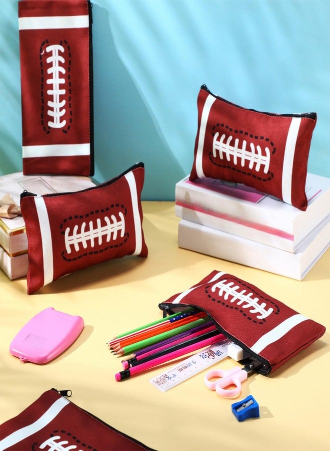 TecUnite 20 Pcs Football Pencil Bags Sports Football Pencil Pouch Bulk Ball Zipper Bags for Organizing Portable Sports Themed Party Kids School Classroom Office Travel Supplies - Image 4