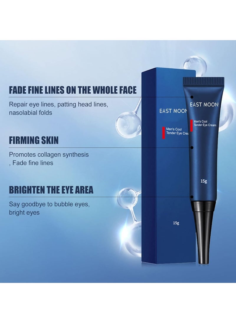 East Moon Men's Cool Tender Eye Cream 15g, Retinol Eye Cream for Repairing Eye Bags and Dark Circles, Tightening Fine Lines, Moisturizing and Repairing Eye Cream - Image 3