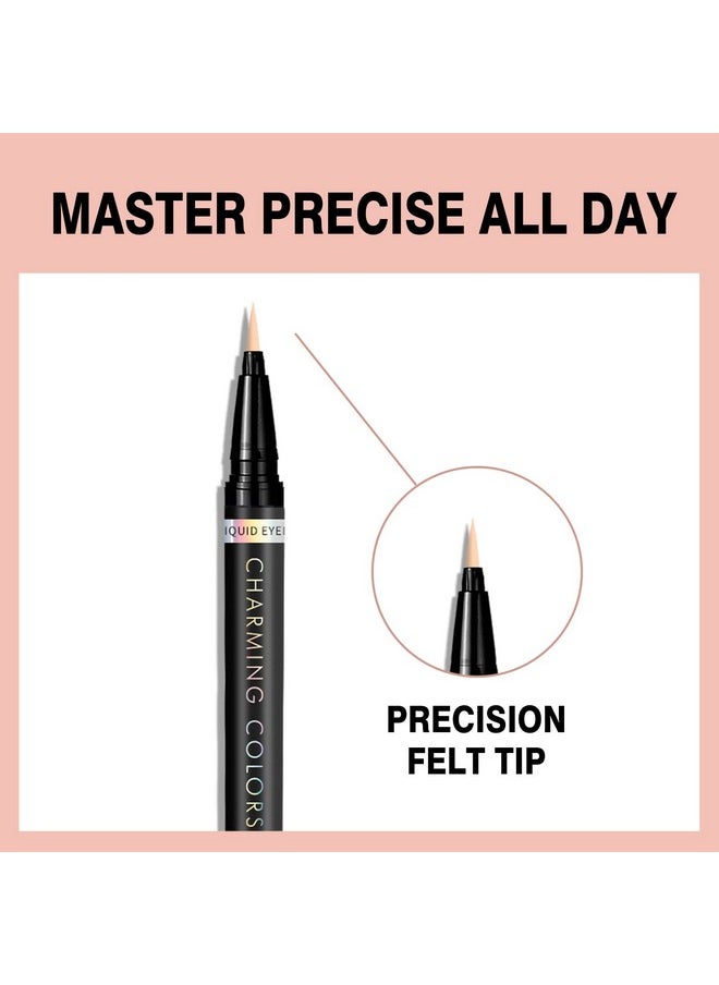 Music Flower Eyeliner Pencolored Matte Liquid Eyeliner Waterproof Smudge Resistant With Precise Tip (Nude)  - Image 2