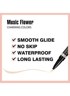 Music Flower Eyeliner Pencolored Matte Liquid Eyeliner Waterproof Smudge Resistant With Precise Tip (Nude)  - Image 3