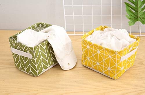 BeFunky Cute Fabric Storage Basket Bins, Home Decor Canvas Organizers Bag for Adult Makeup, Baby Toys Liners, Books (Pack of 2 ) - Image 2