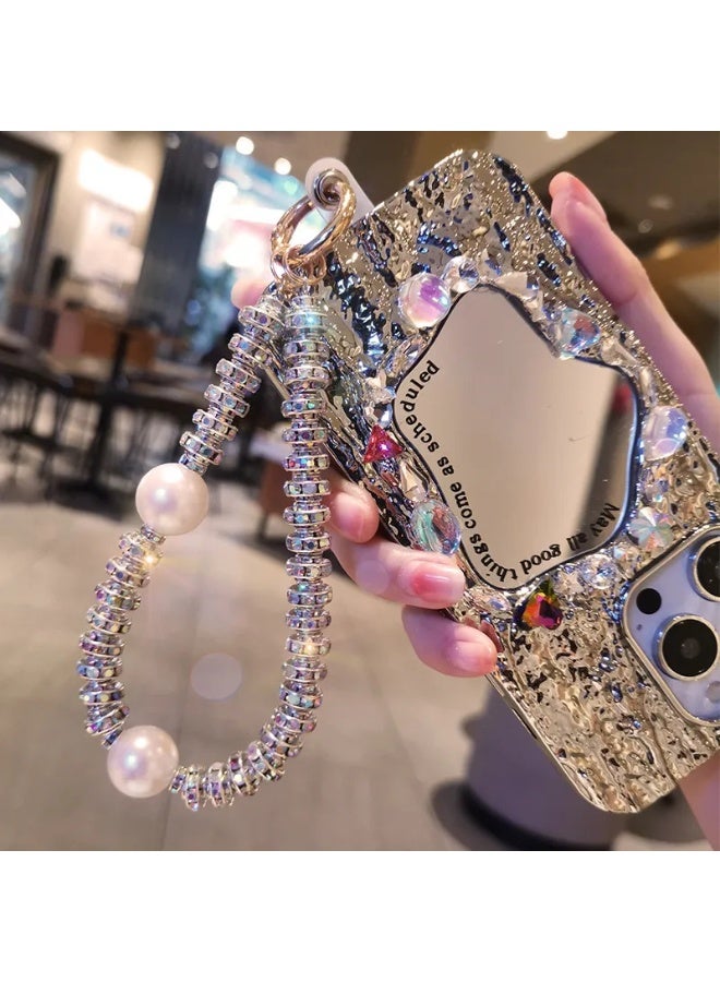 NIBEMINENT Super Cute Beaded Phone Charm – Trendy Phone Chain Wrist Strap, Shining Beads Chain Lanyard for Cell Phone - Image 2