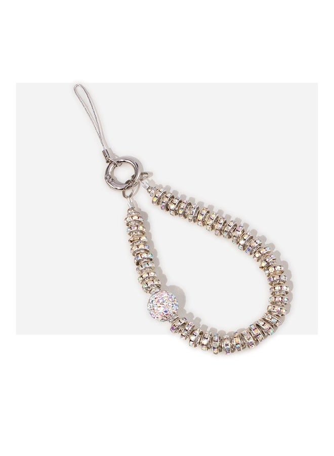 NIBEMINENT Super Cute Beaded Phone Charm – Trendy Phone Chain Wrist Strap, Shining Beads Chain Lanyard for Cell Phone - Image 1