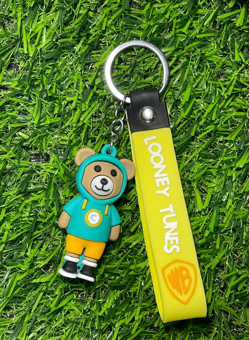 Distinctive cartoon keychain stylish accessory keychain with the character of Coco Teddy Bear with ribbon that fits with car keys wallet and bag beautiful creative gift - Image 2