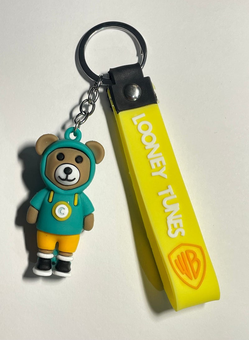 Distinctive cartoon keychain stylish accessory keychain with the character of Coco Teddy Bear with ribbon that fits with car keys wallet and bag beautiful creative gift - Image 3