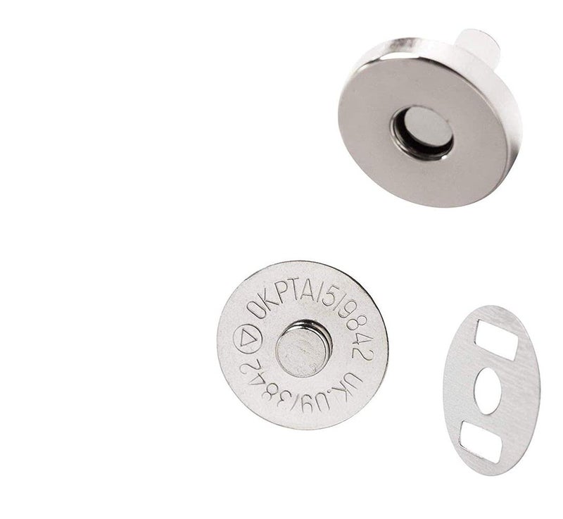 Diy Crafts CT-DIY-HI-27801 Snaps, Fasteners, Button Kit, Perfect for Purse, Bag, Clothes, Leather, Diameter Purse Dress Diy Making Works, 25 Piece Pack, C (Silver) - Image 3