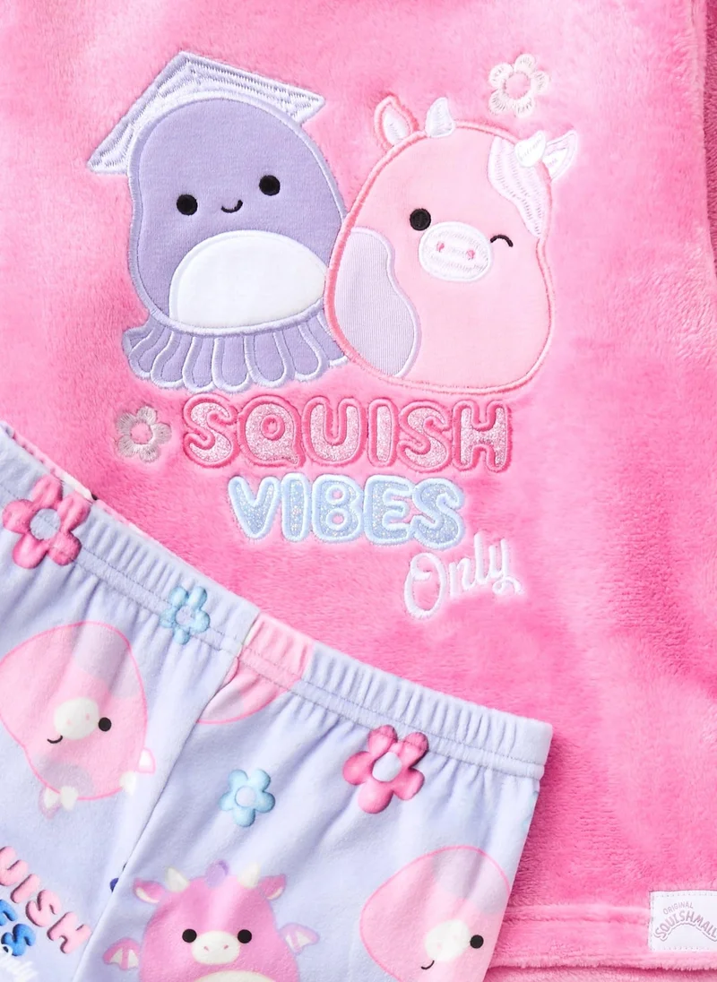 Matalan Squshmallows Girls Pink Fleece Pyjama Set