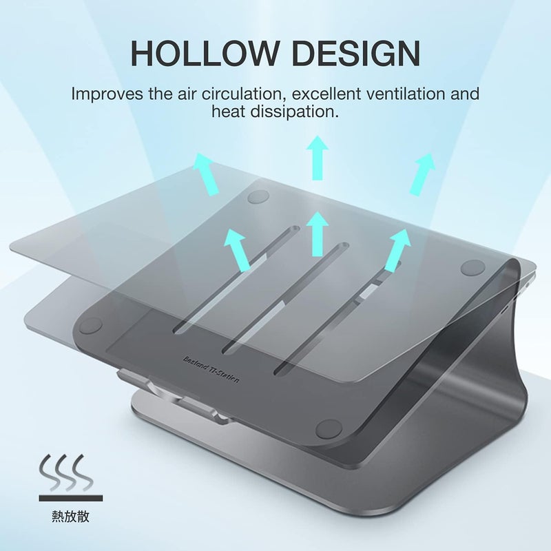 Bestand Laptop Stand Aluminum Cooling Computer Stand Holder for Apple MacBook Air Pro 11-16" Laptops (Gray) - Image 5