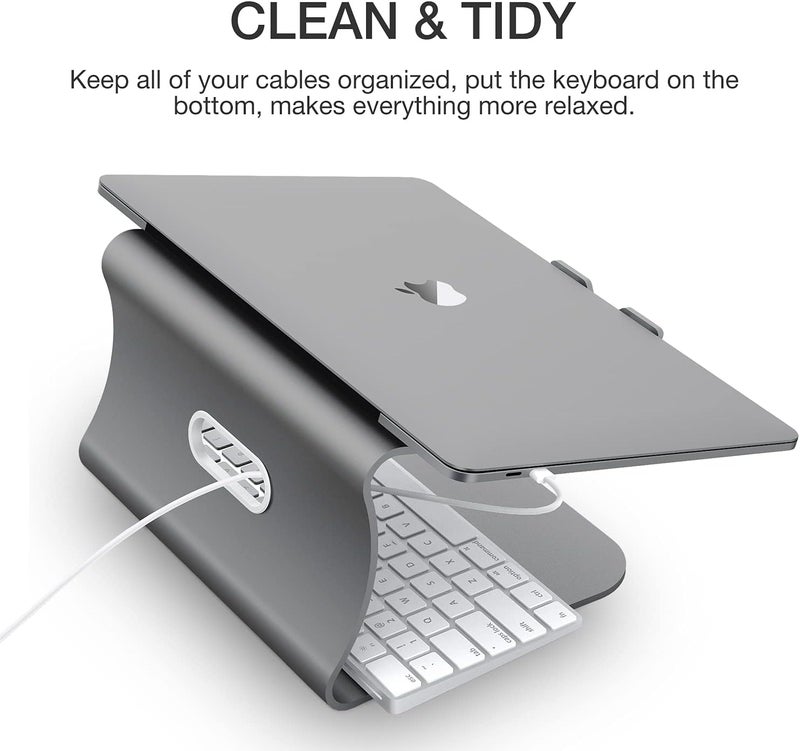 Bestand Laptop Stand Aluminum Cooling Computer Stand Holder for Apple MacBook Air Pro 11-16" Laptops (Gray) - Image 3