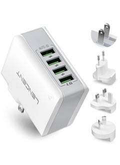 Lencent USB Charger Plug 4 Port USB Universal Travel Adaptor 22W/5V 4.4A Wall Charger with Worldwide Travel Charger Adapter  - Image 1