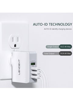 Lencent USB Charger Plug 4 Port USB Universal Travel Adaptor 22W/5V 4.4A Wall Charger with Worldwide Travel Charger Adapter  - Image 4