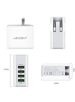 Lencent USB Charger Plug 4 Port USB Universal Travel Adaptor 22W/5V 4.4A Wall Charger with Worldwide Travel Charger Adapter  - Image 2