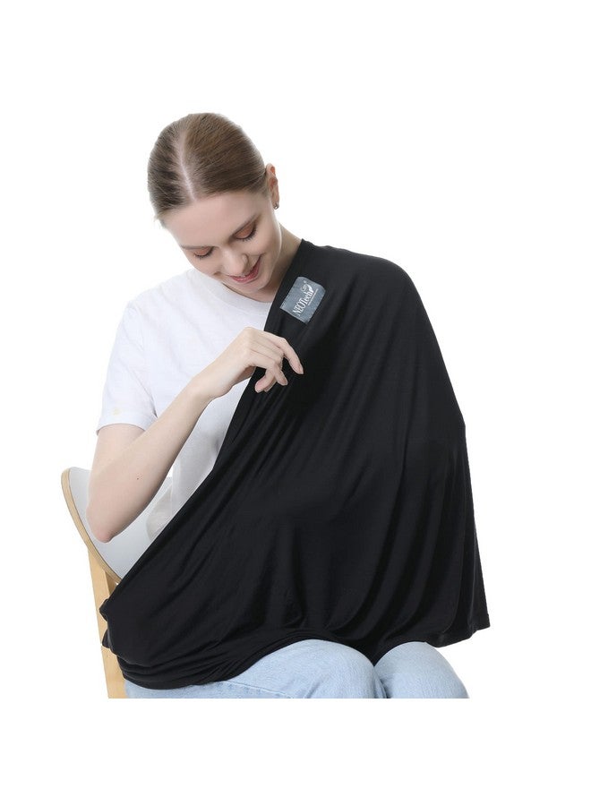 NeoTech Care Baby Nursing Cover Breastfeeding Scarf ; Soft Fabric (Black)  - Image 2